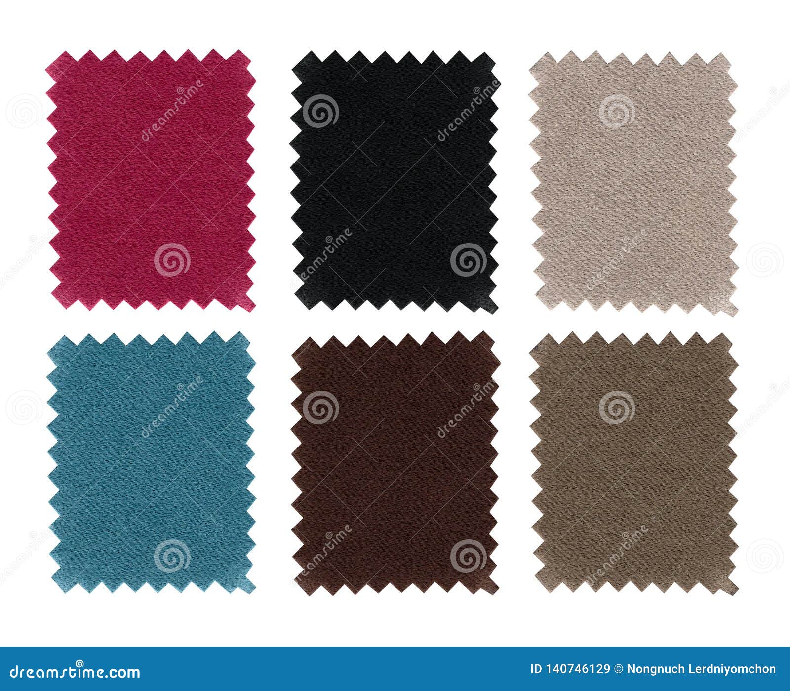 Set of Fabric Swatch Samples Texture. Closeup Sample Pieces Color Stock ...