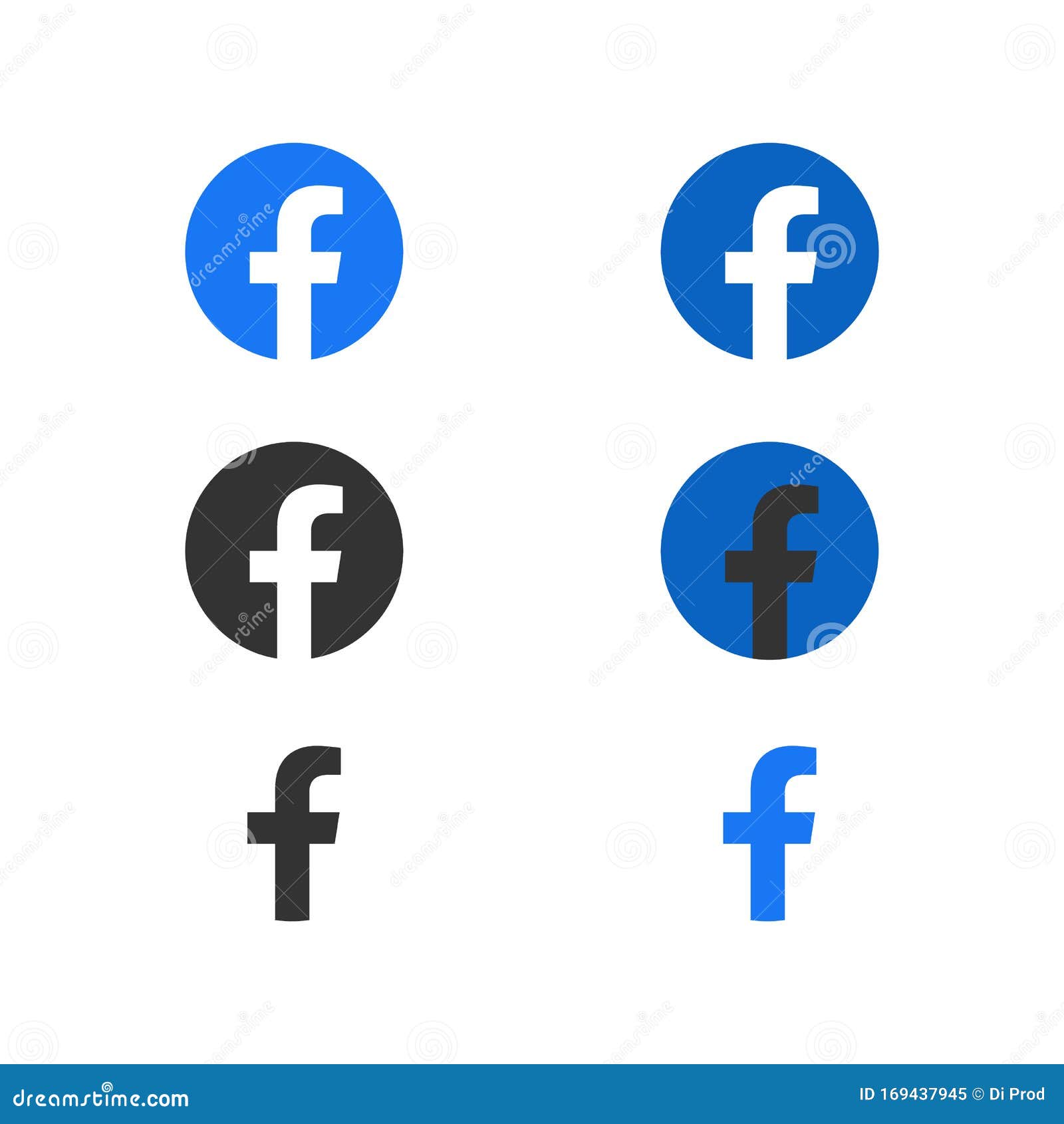 Set Of Facebook Logo Vector Icons Editorial Image Illustration Of Buttons Print