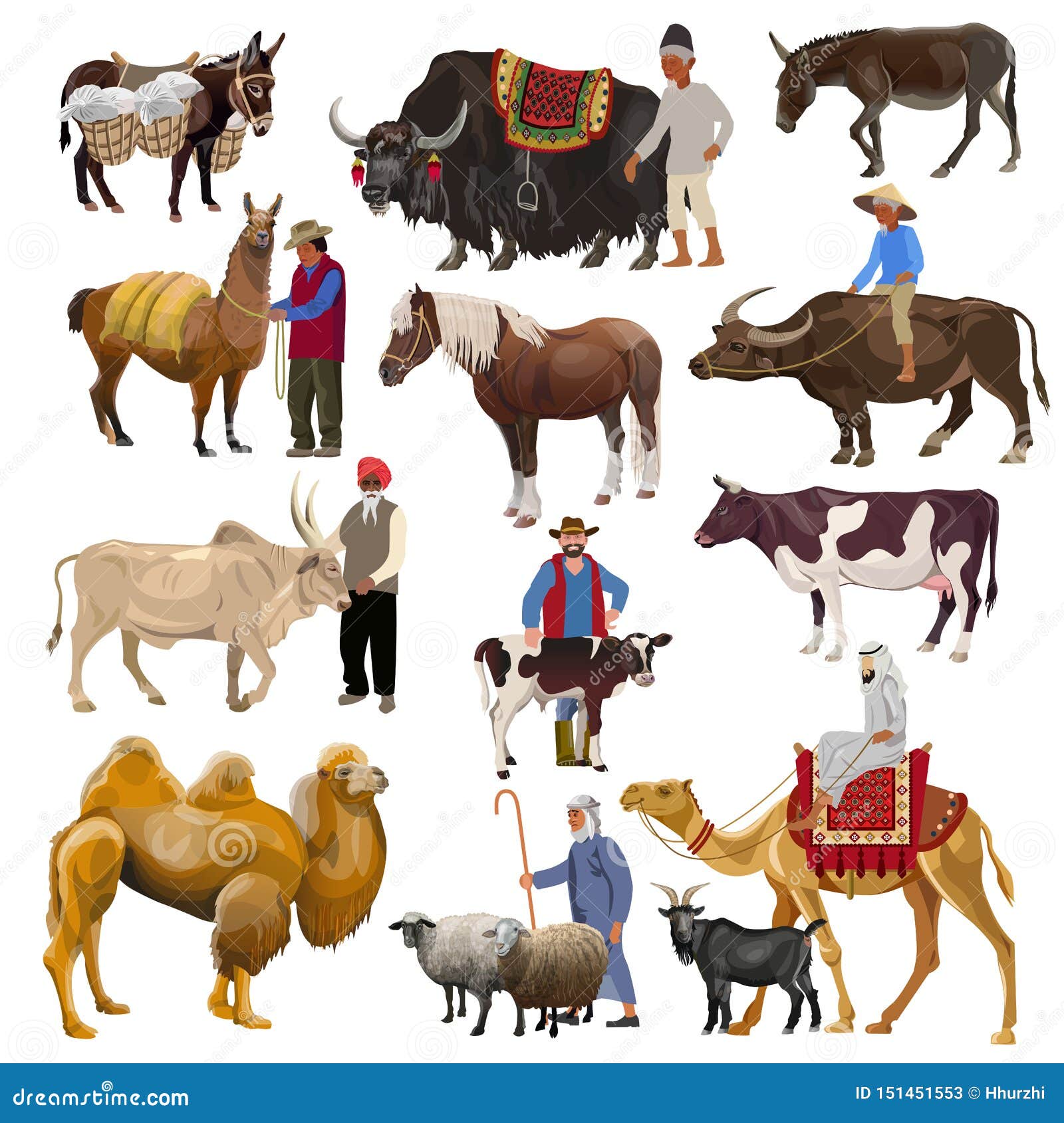 Farm animals vector stock vector. Illustration of llama - 151451553