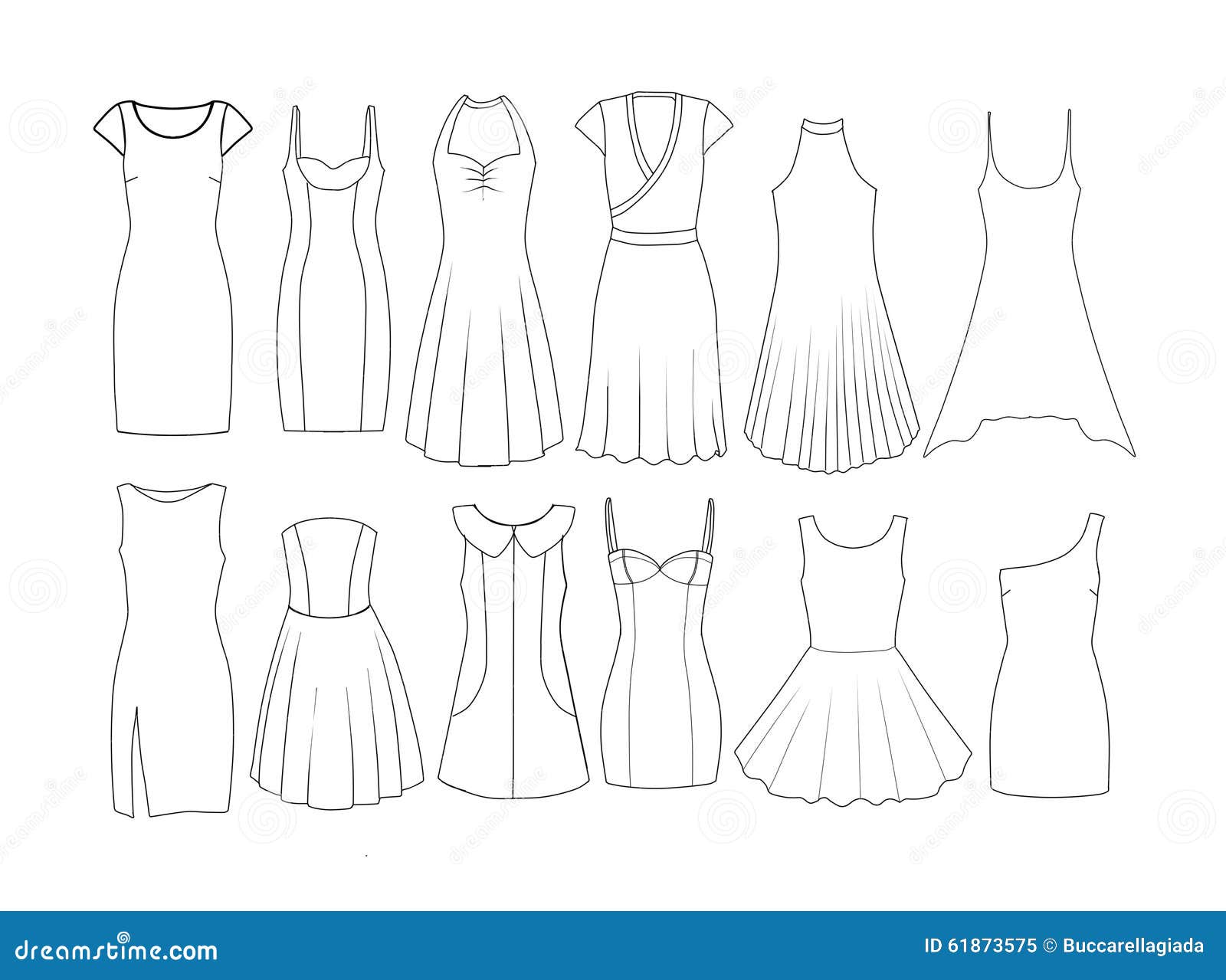 Short dress drawing Stock Photos, Royalty Free Short dress drawing Images |  Depositphotos