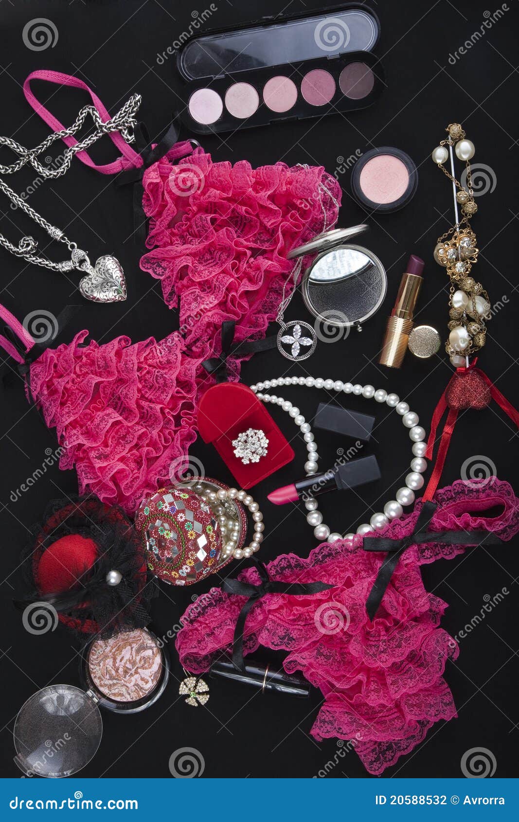 Set with Female Accessories for Beauty Stock Photo Image of cosmetics