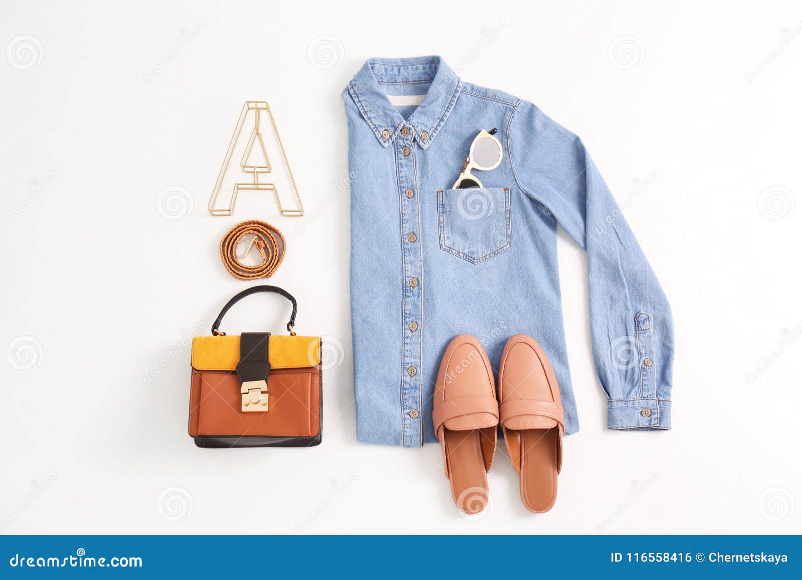 Set of Female Clothes and Accessories Stock Photo - Image of style ...