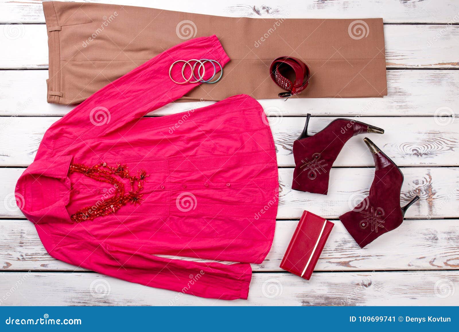 Set of Female Clothes and Accessories. Stock Image - Image of clothing ...