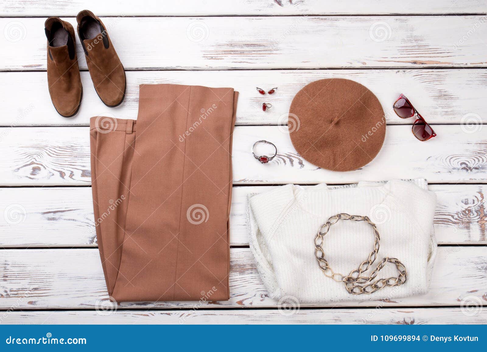 Set of Female Fashion Clothes and Accessories. Stock Photo - Image of ...