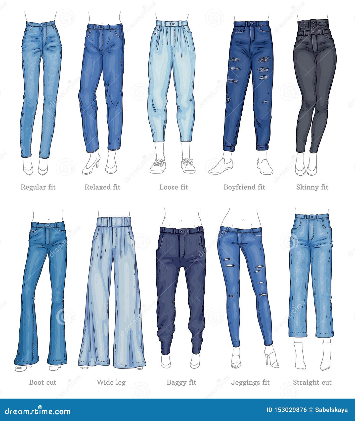 Baggy Jeans Stock Illustrations – 40 