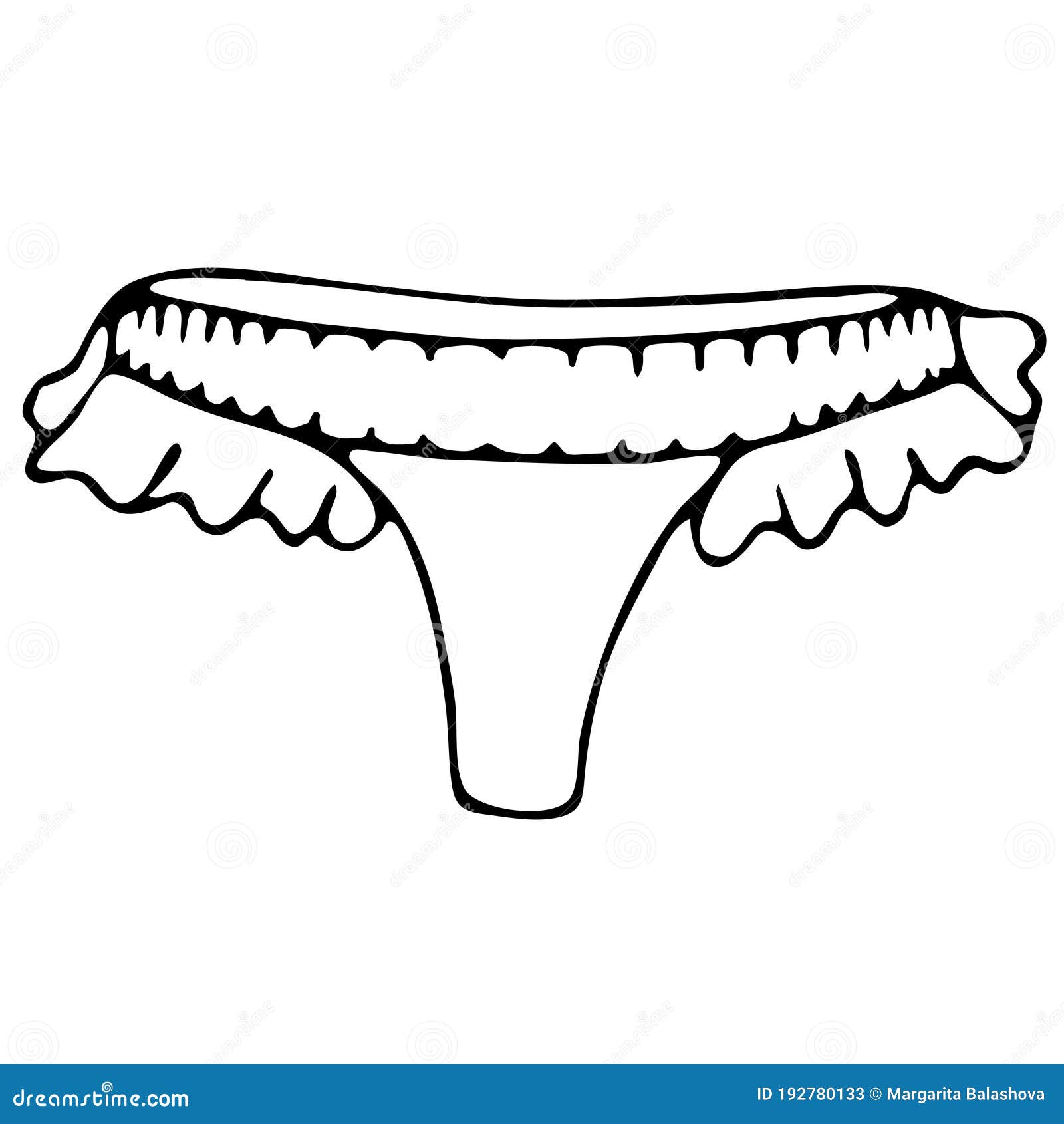 Underwear for Women - Cute Lace Briefs with Ruffles, Vector Elements in  Doodle Style with Black Outline Stock Vector - Illustration of figure,  feminine: 192780133