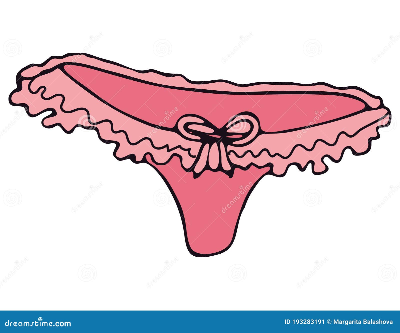 Underwear for Women - Cute Lace Briefs with Ruffles, Vector Elements in  Doodle Style with Black Outline Stock Vector - Illustration of coloring,  homemade: 193283191