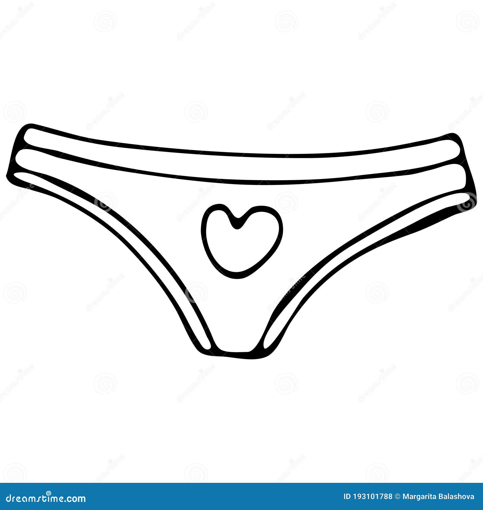 Underwear for Women - Cute Underpants, Vector Elements in Doodle