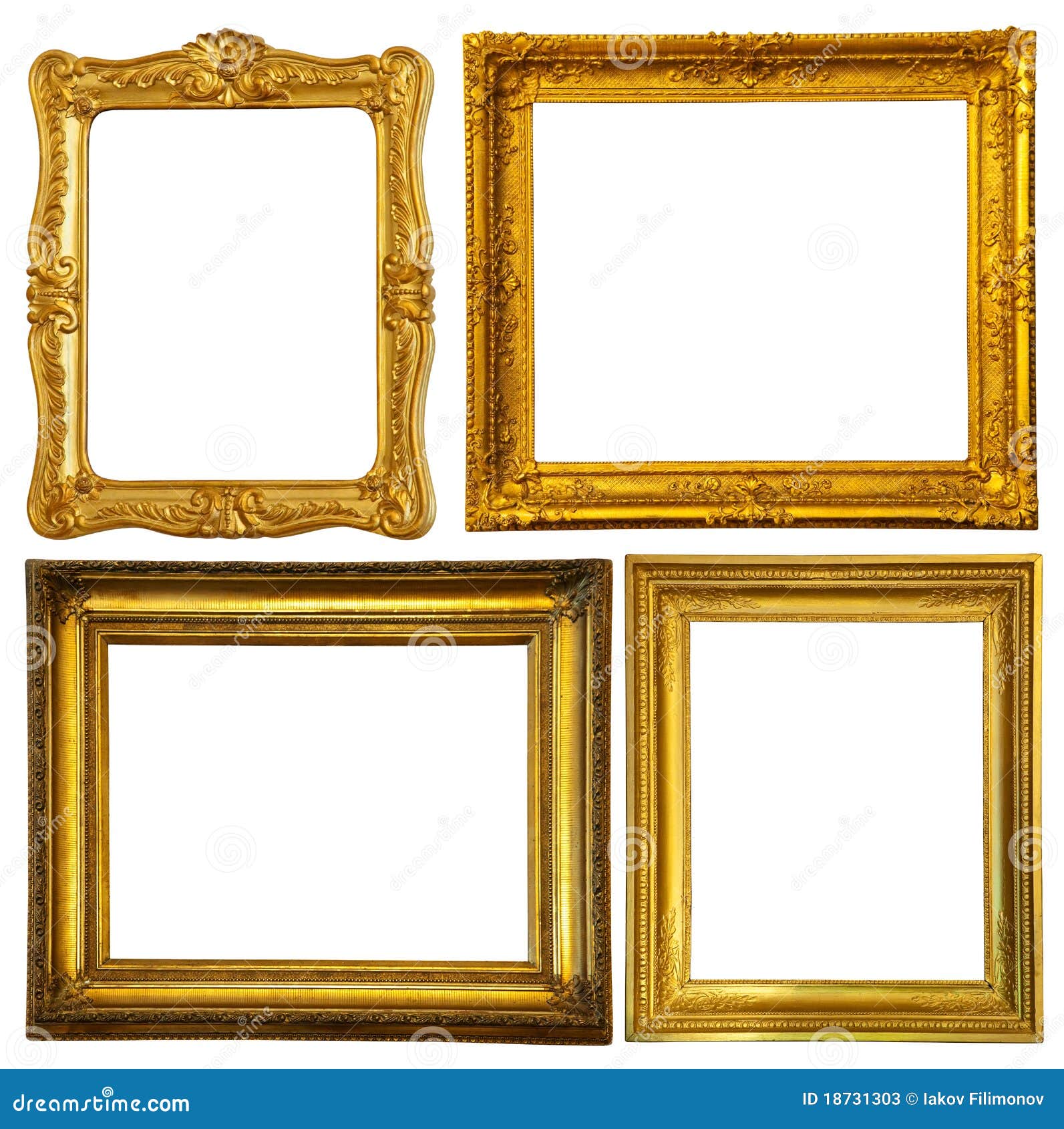 set of few gold frame