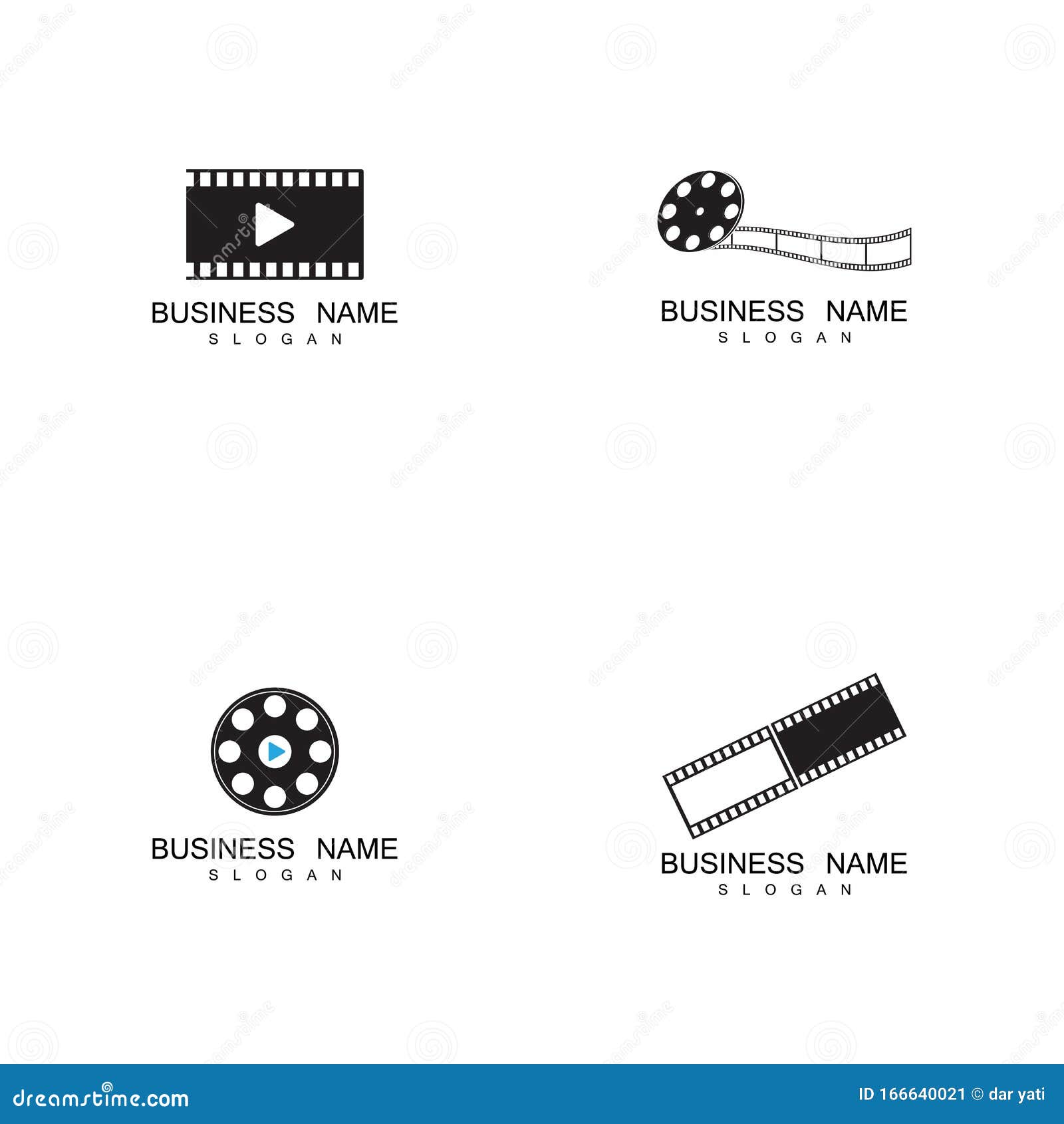Set of Filmstrip Logo Template Vector Illustration Stock Vector ...