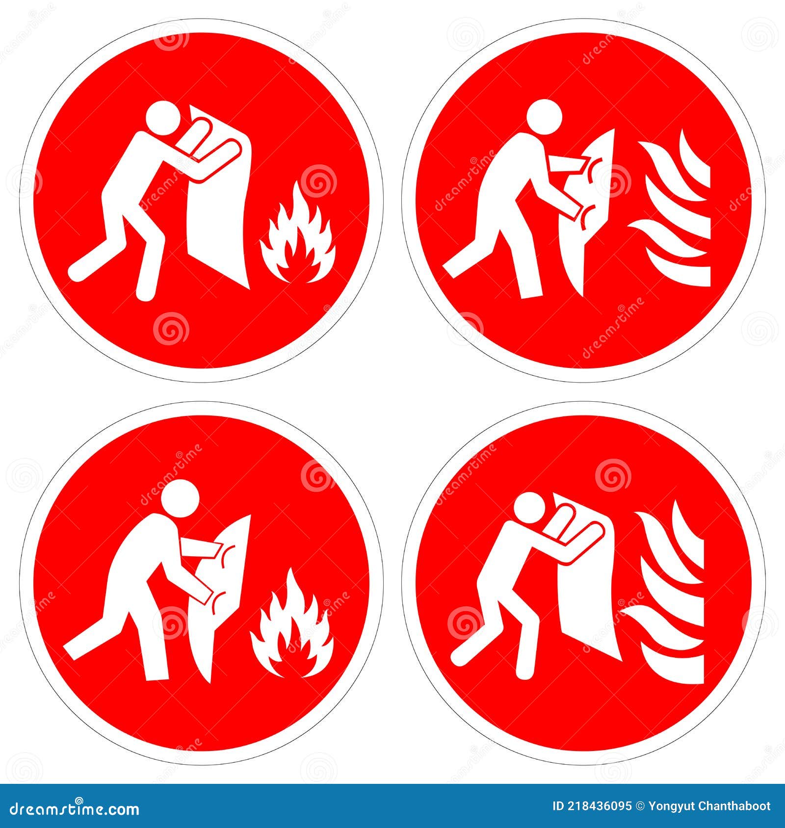 Set of Fire Blanket Symbol Sign, Vector Illustration, Isolate on White