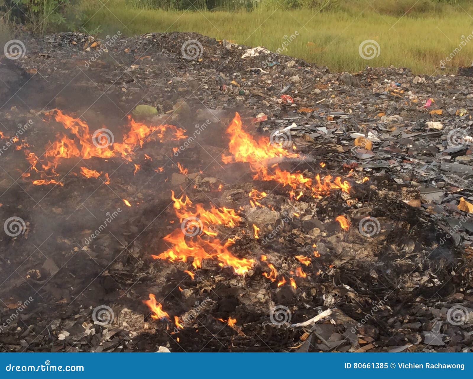 Set fire to trash stock image. Image of street, burned 80661385