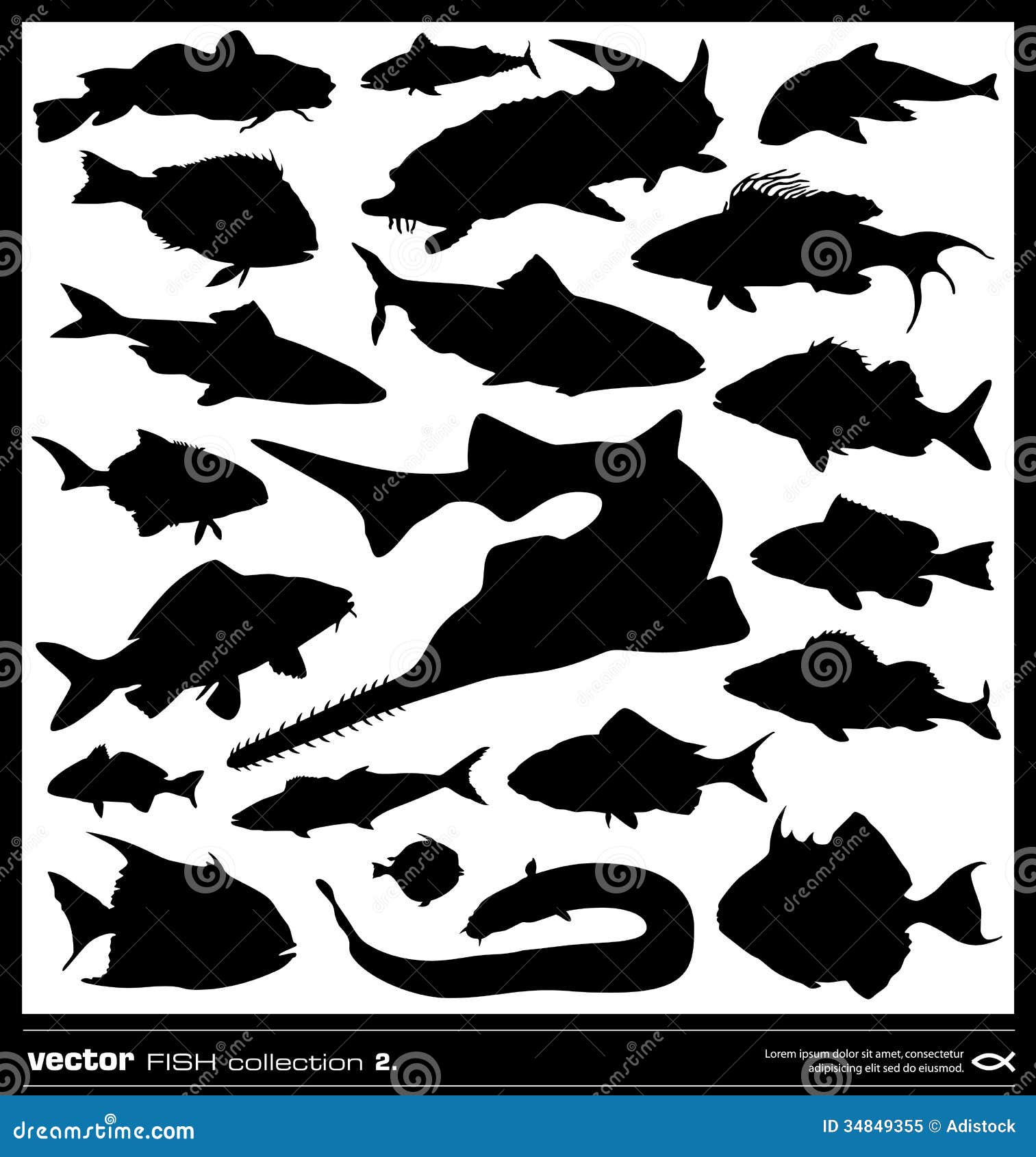 Download Fish, Silhouette, Water. Royalty-Free Vector Graphic