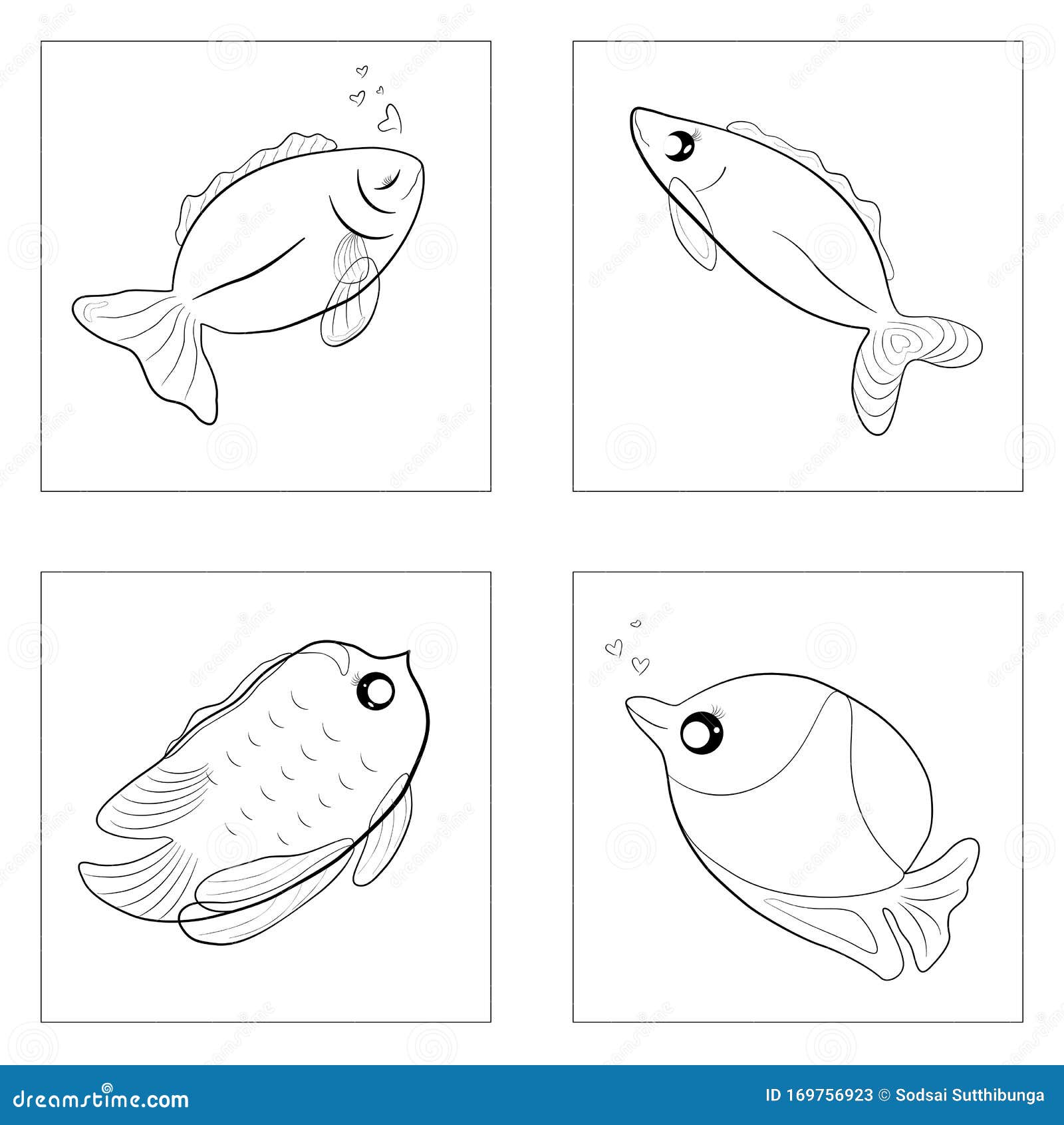 Poster Cute Fish Sketch Doodle Illustration Vector Art - PIXERS.NET.AU