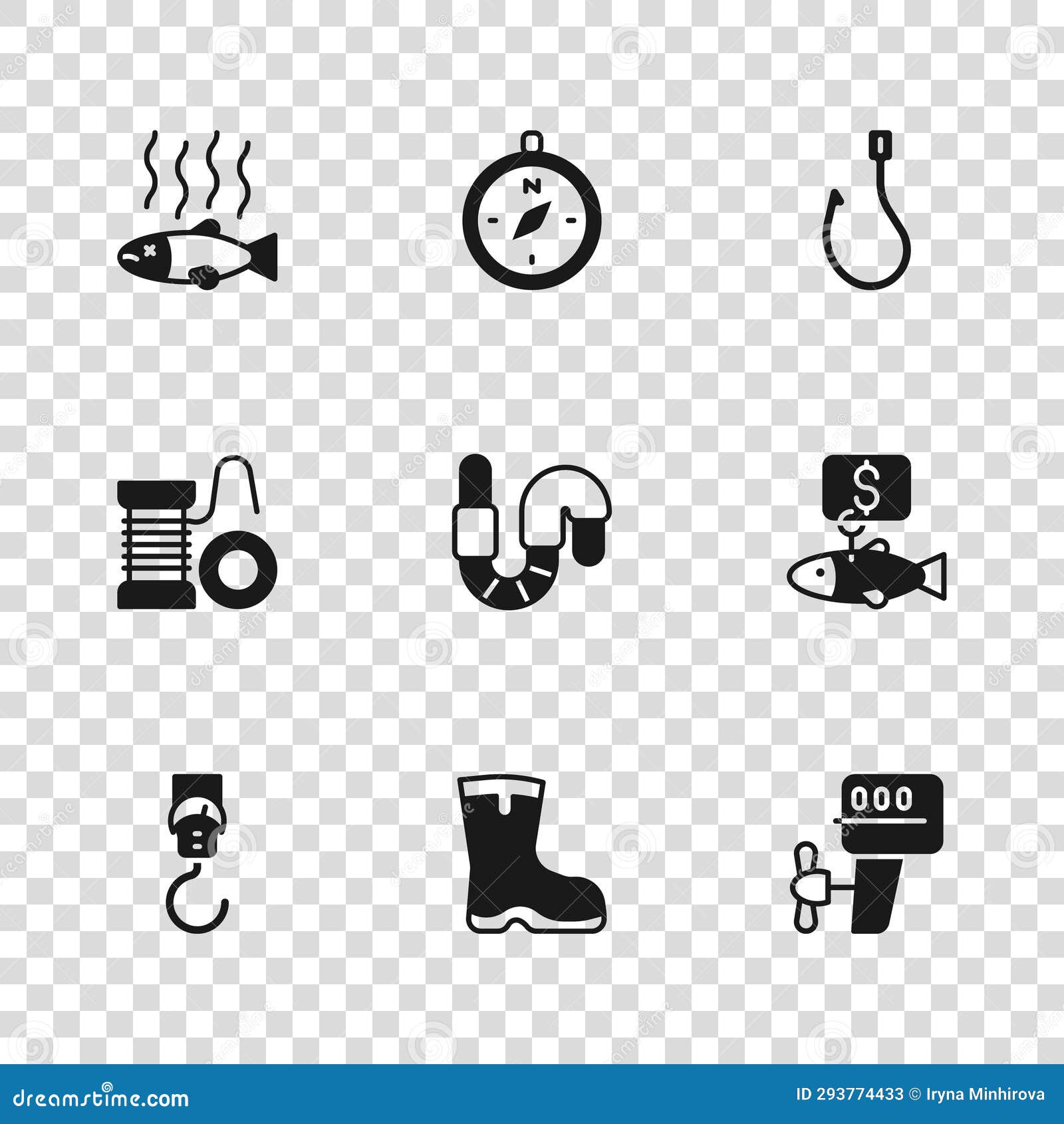 https://thumbs.dreamstime.com/z/set-fishing-boots-price-tag-fish-outboard-boat-motor-worm-hook-dead-compass-spinning-reel-icon-vector-293774433.jpg