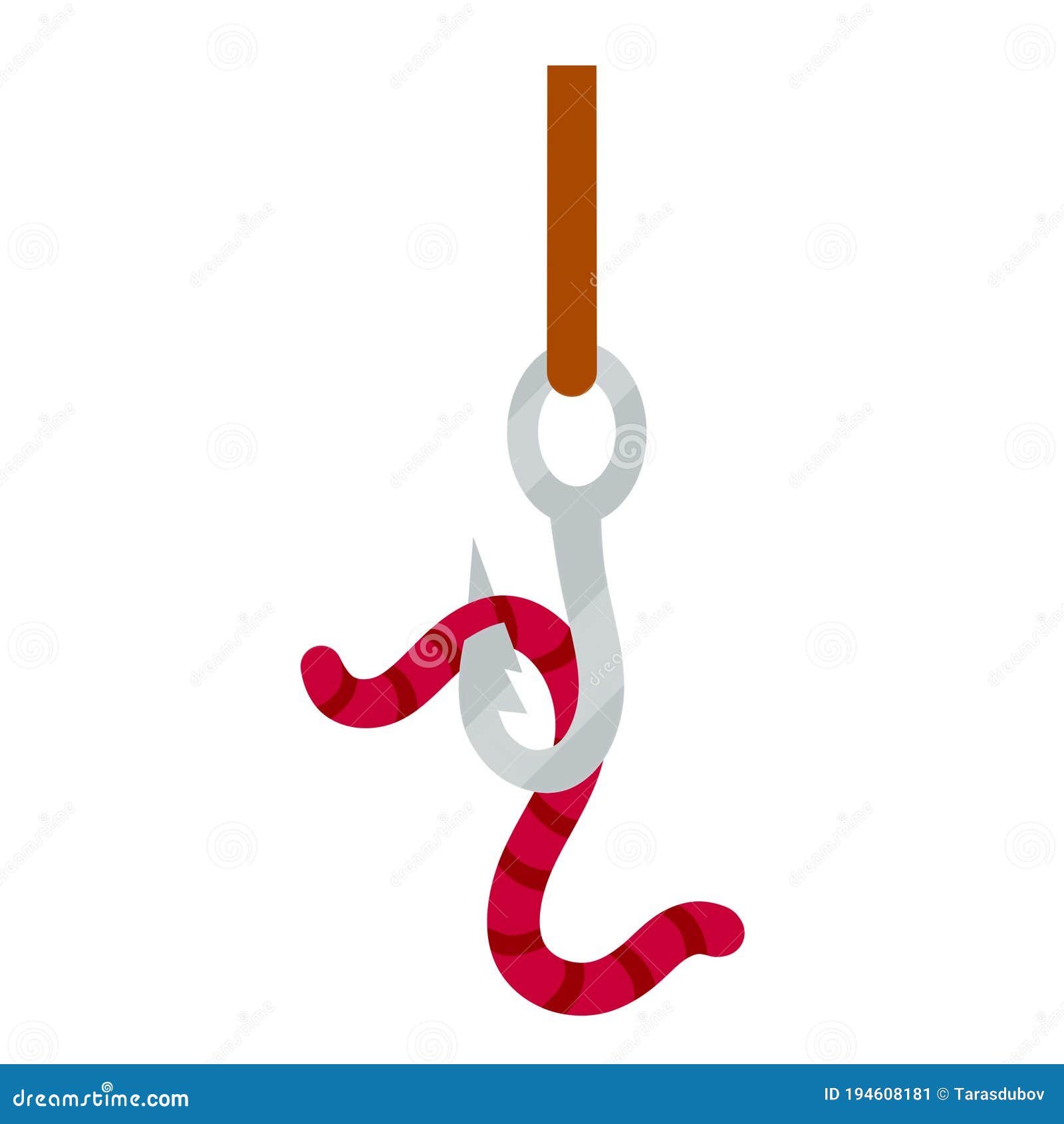Set of Fishing Hooks and Tackle with Worm. Fishhook in Different Styles.  Element of Fishing Rod with Bait. Fish Trap Stock Vector - Illustration of  design, angler: 194608181