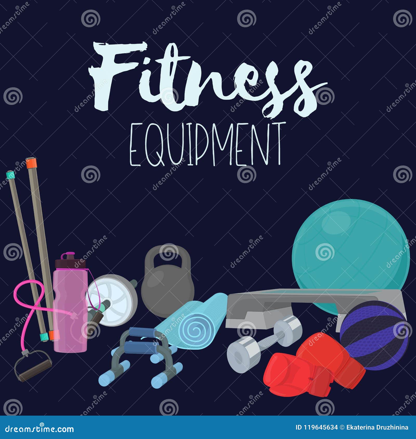 Home gym equipment stock vector. Illustration of balance ...