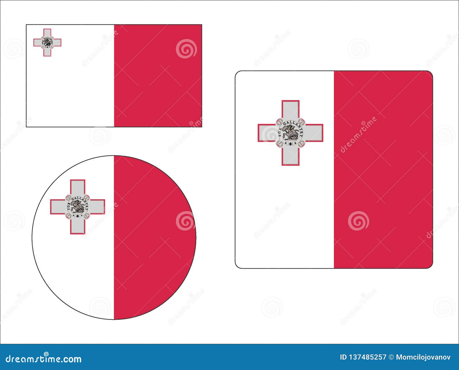 Set of Flags of Malta stock vector. Illustration of country 137485257