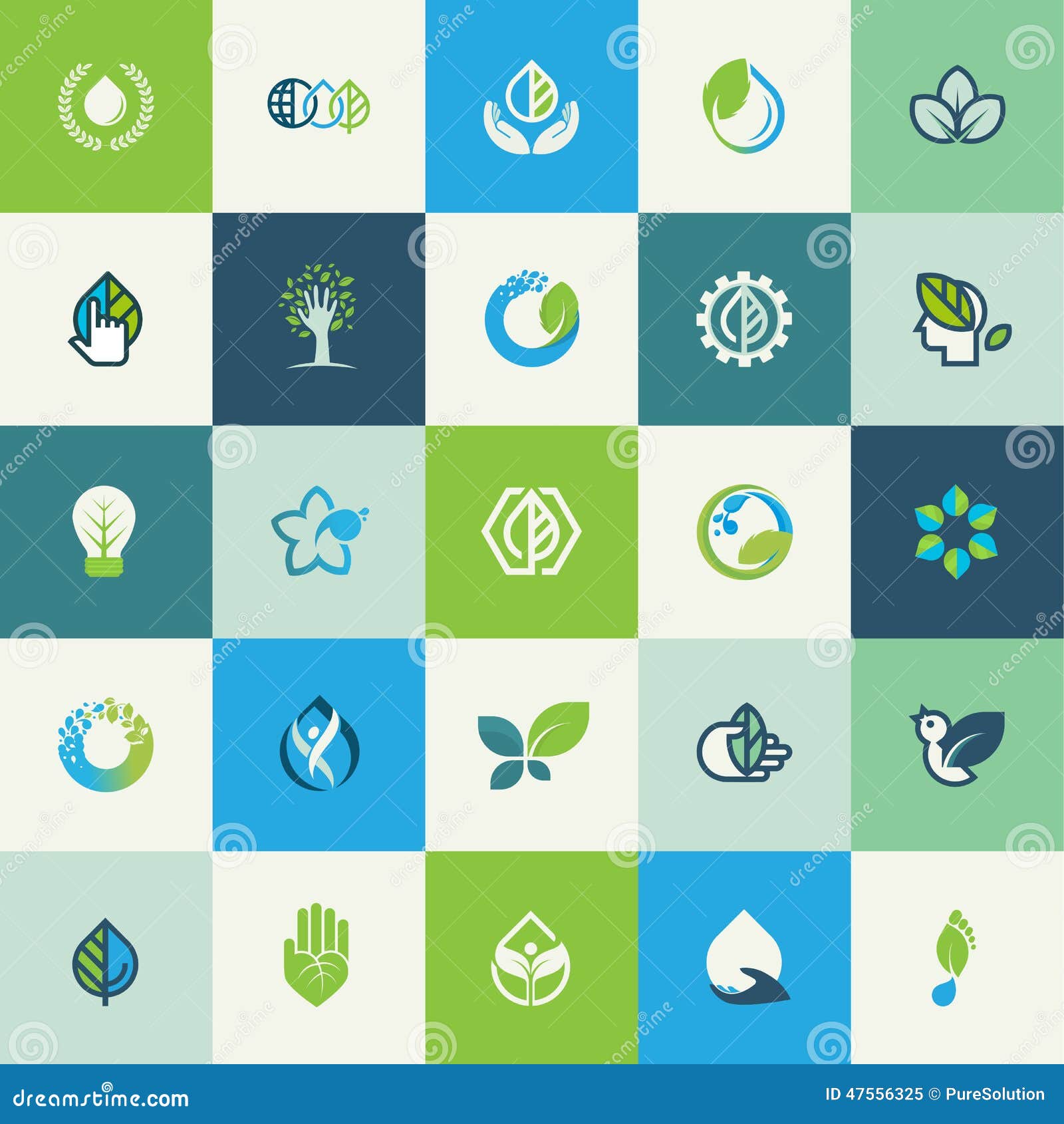 set of flat  nature icons