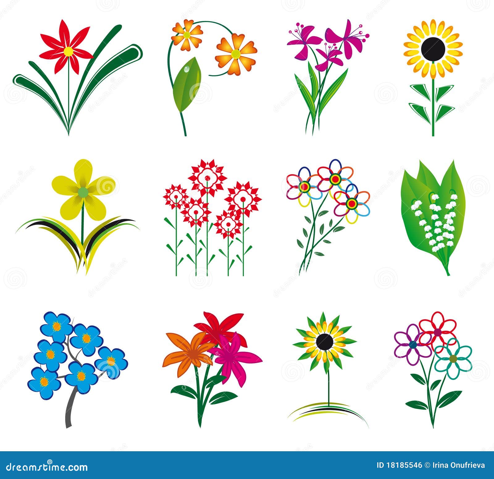 Set of flowers stock vector. Illustration of environmental 18185546