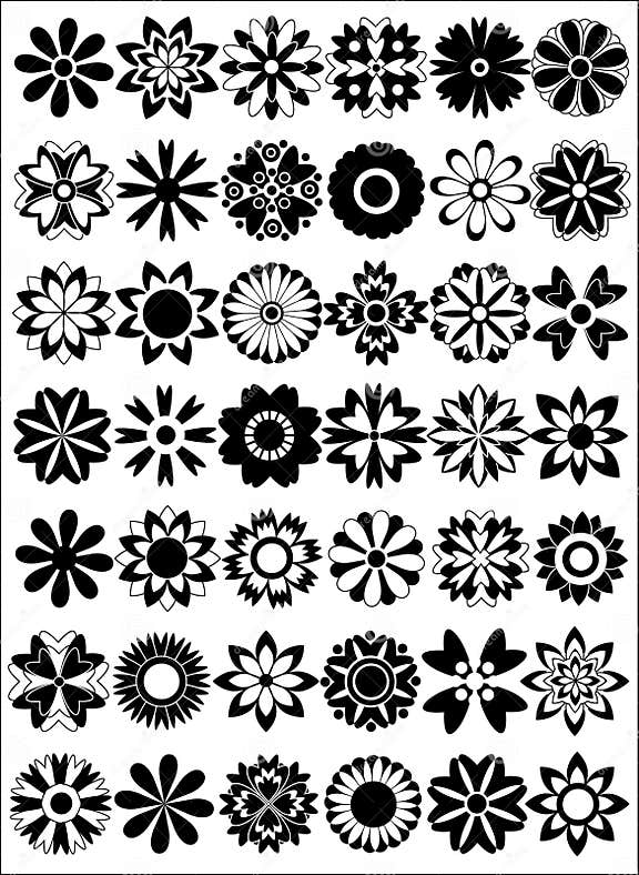 Set of Flowers stock vector. Illustration of flora, abstract - 3352182