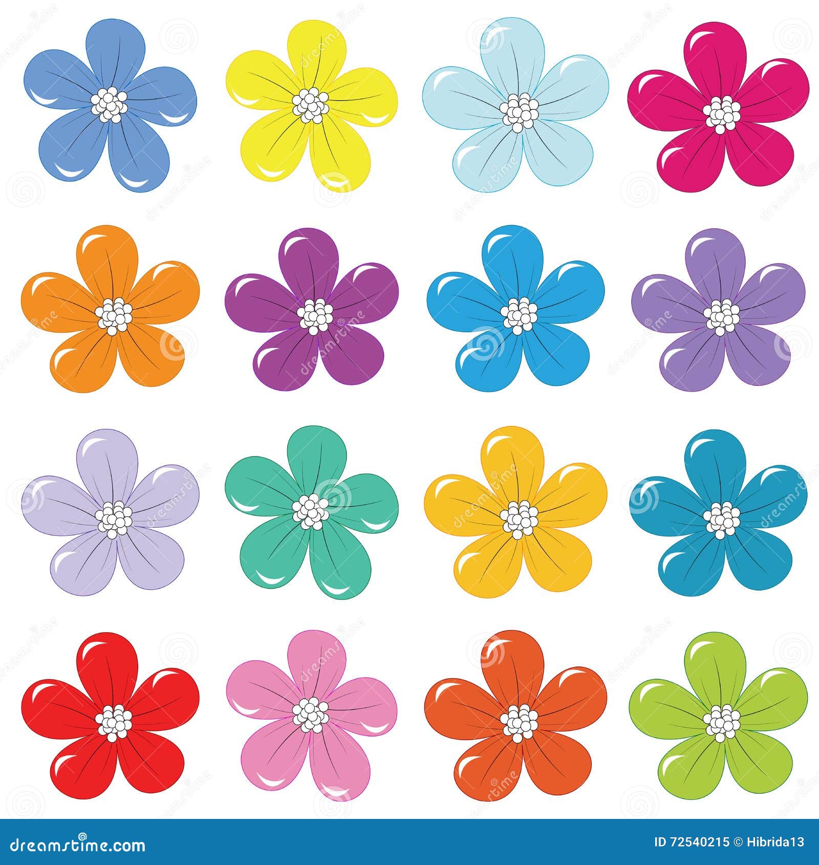 Set of flowers stock vector. Illustration of petal, collection 72540215