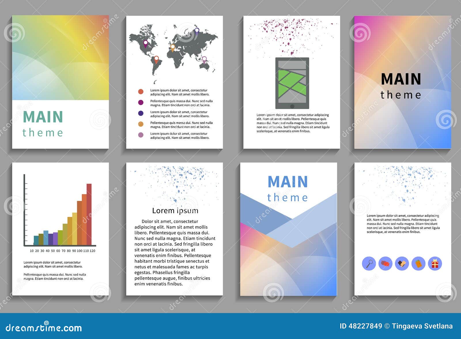 Set of Flyer, Brochure Design Templates Stock Vector With E Brochure Design Templates