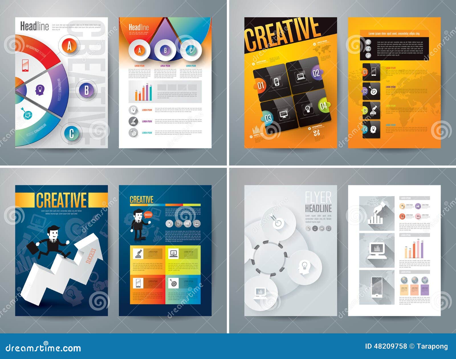 set of flyer brochure design templates stock illustration brochure creator online