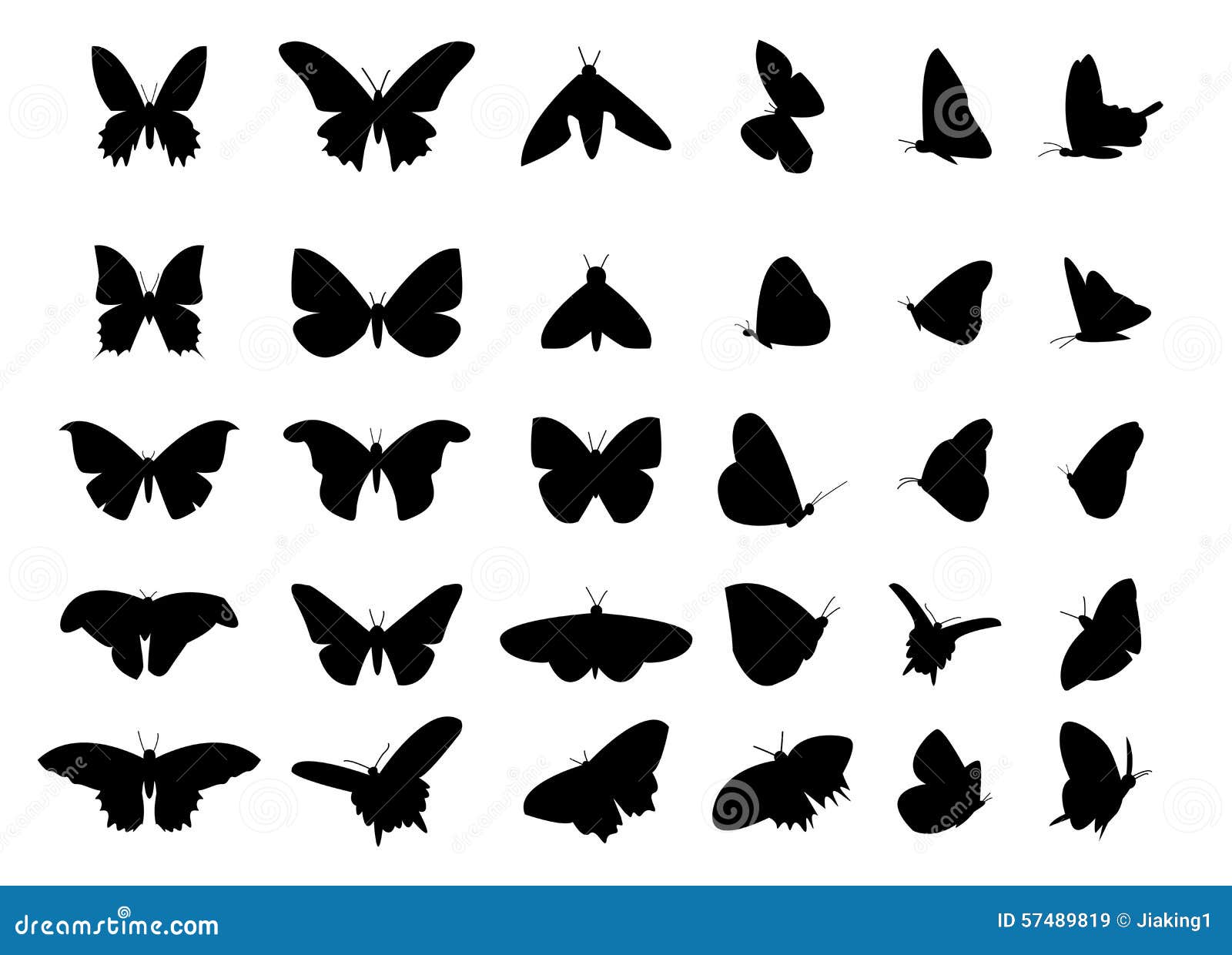 Download Set Of Flying Butterfly Silhouette, Isolated Vector Stock ...