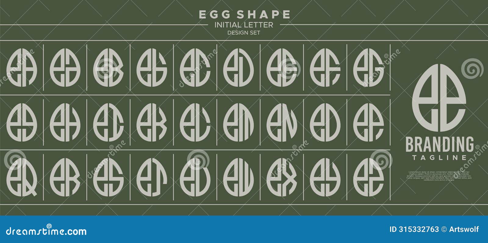 set of food egg  lowercase letter e ee logo 