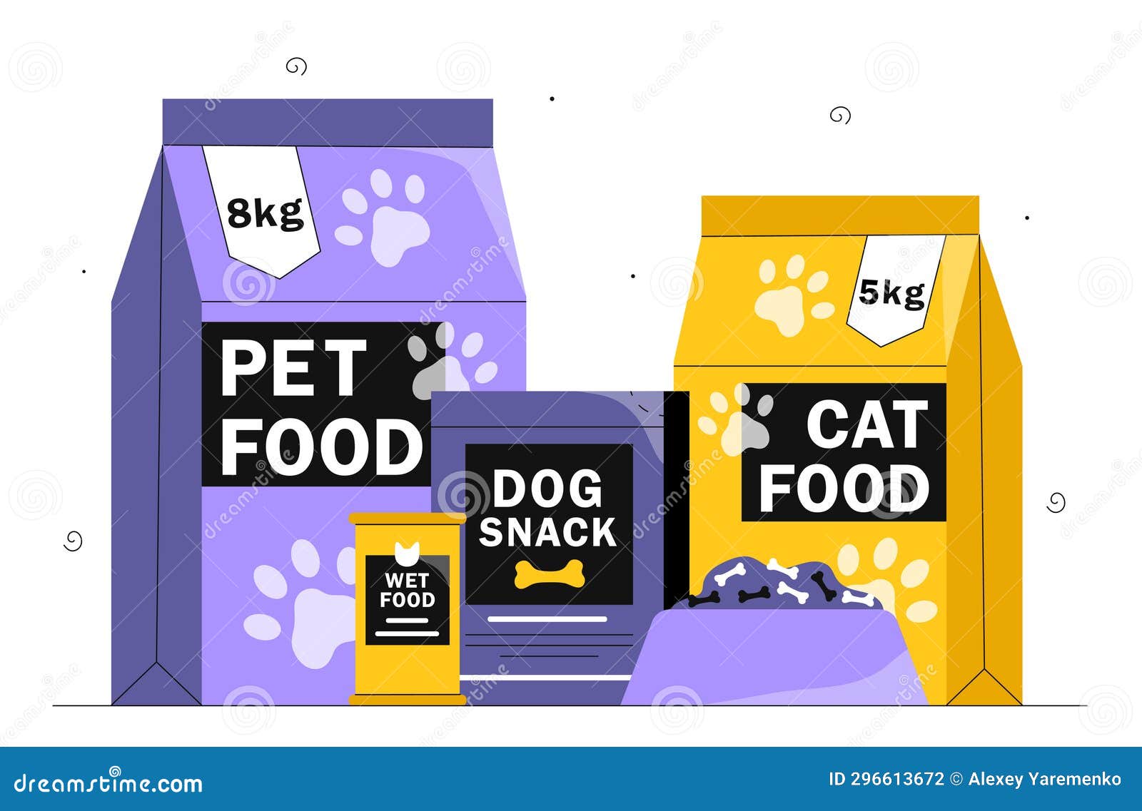 set of food for pets 