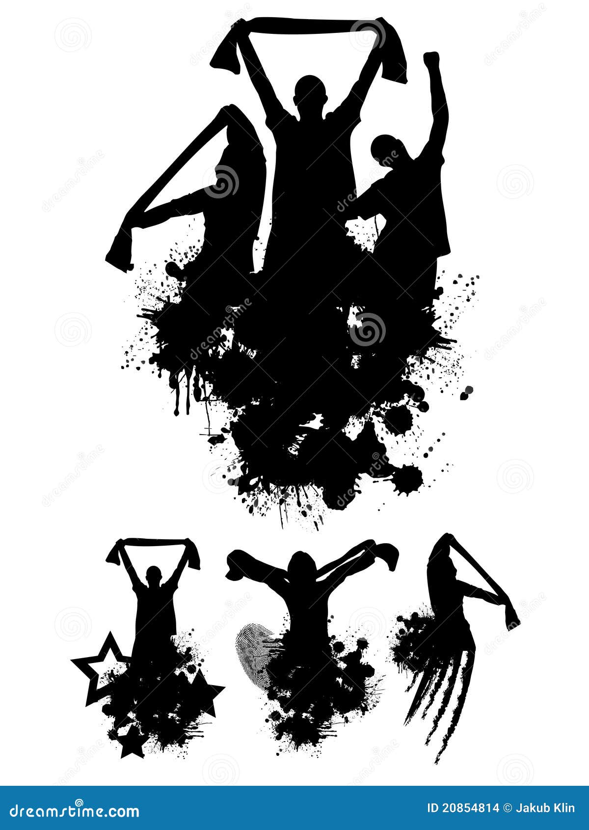 Set of football fans stock vector. Illustration of pattern - 20854814, image size:1200x1690