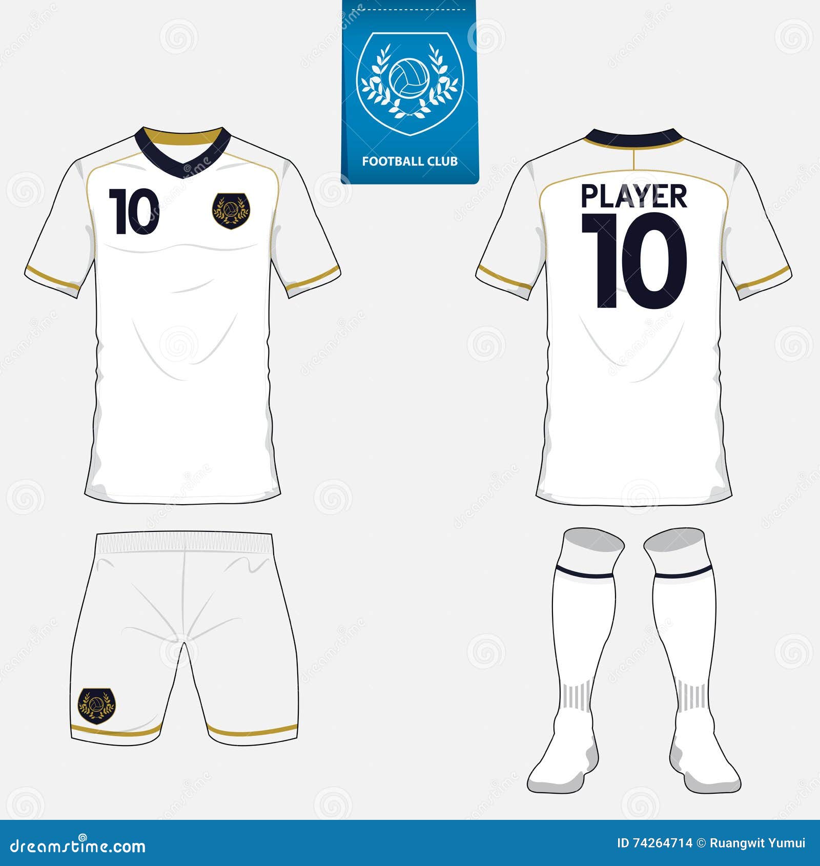 set of football jersey, soccer kit. football apparel mock up. 