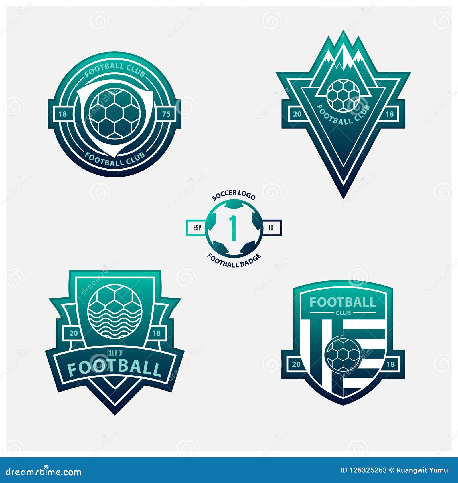 Set of Football or Soccer Crests and Logos. Soccer Badges in Flat ...