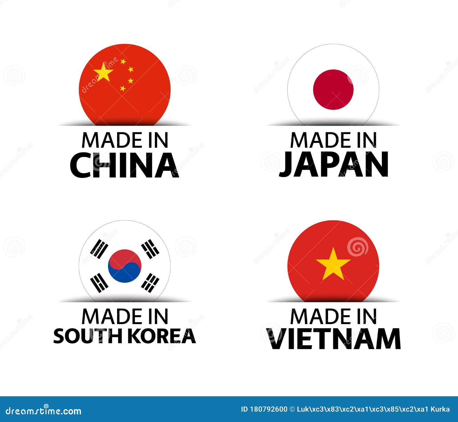 Set Of Four Chinese Japanese Korean And Vietnamese Stickers Made In China Made In Japan Made In South Korea Stock Vector Illustration Of Stamps Flag Set Of Four Chinese Japanese Korean And Vietnamese Stickers Made In China Made In Japan Made In South Korea Stock Vector Illustration Of Stamps Flag