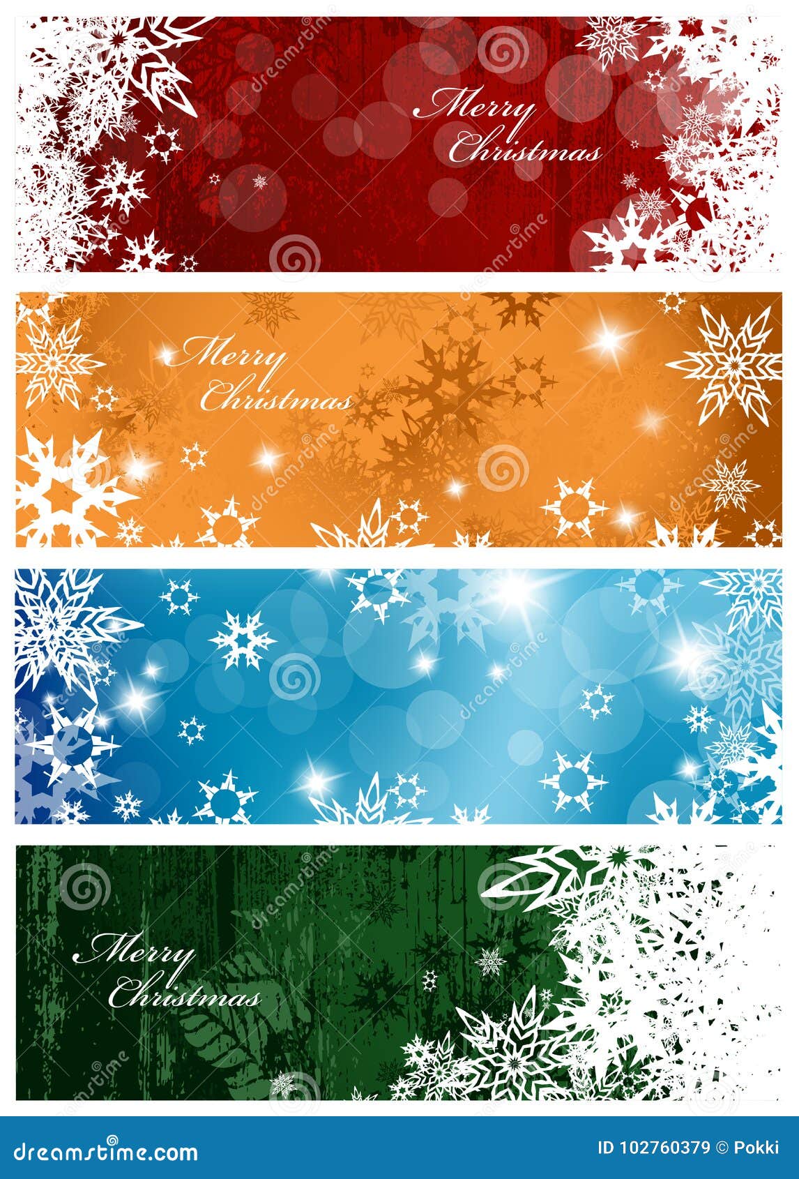 Set of Four Colorful Christmas Background Banners Stock Vector ...