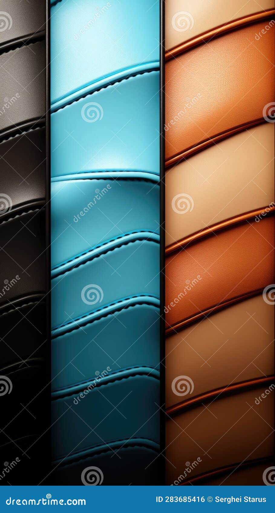 a set of four different colored leathers. generative ai image.