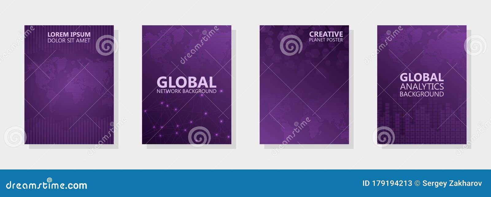 set of four flyers. for your  relating to global issues, the world wide web, the ecology of the planet or working