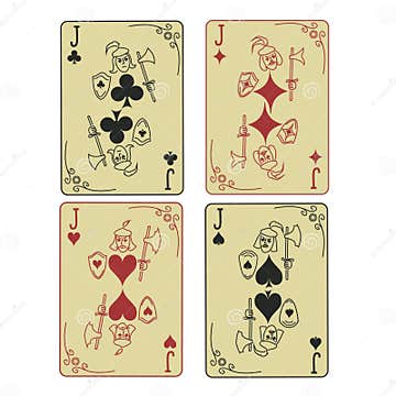 Set of Four Jacks Playing Cards Stock Vector - Illustration of gamble ...