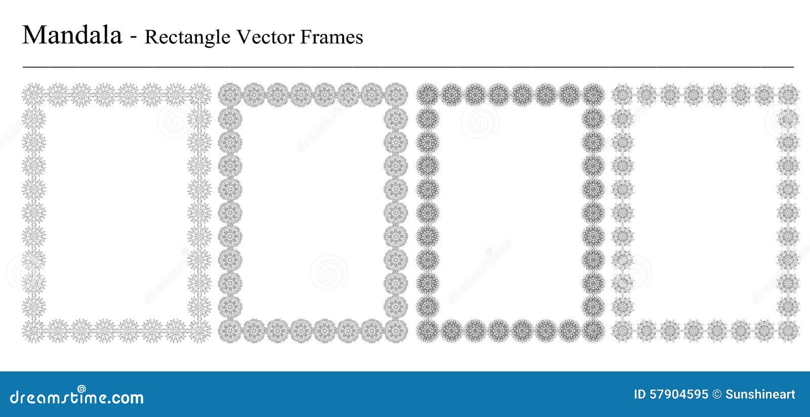 Download Set Of Four Mandala Vector Frames Stock Vector - Image ...