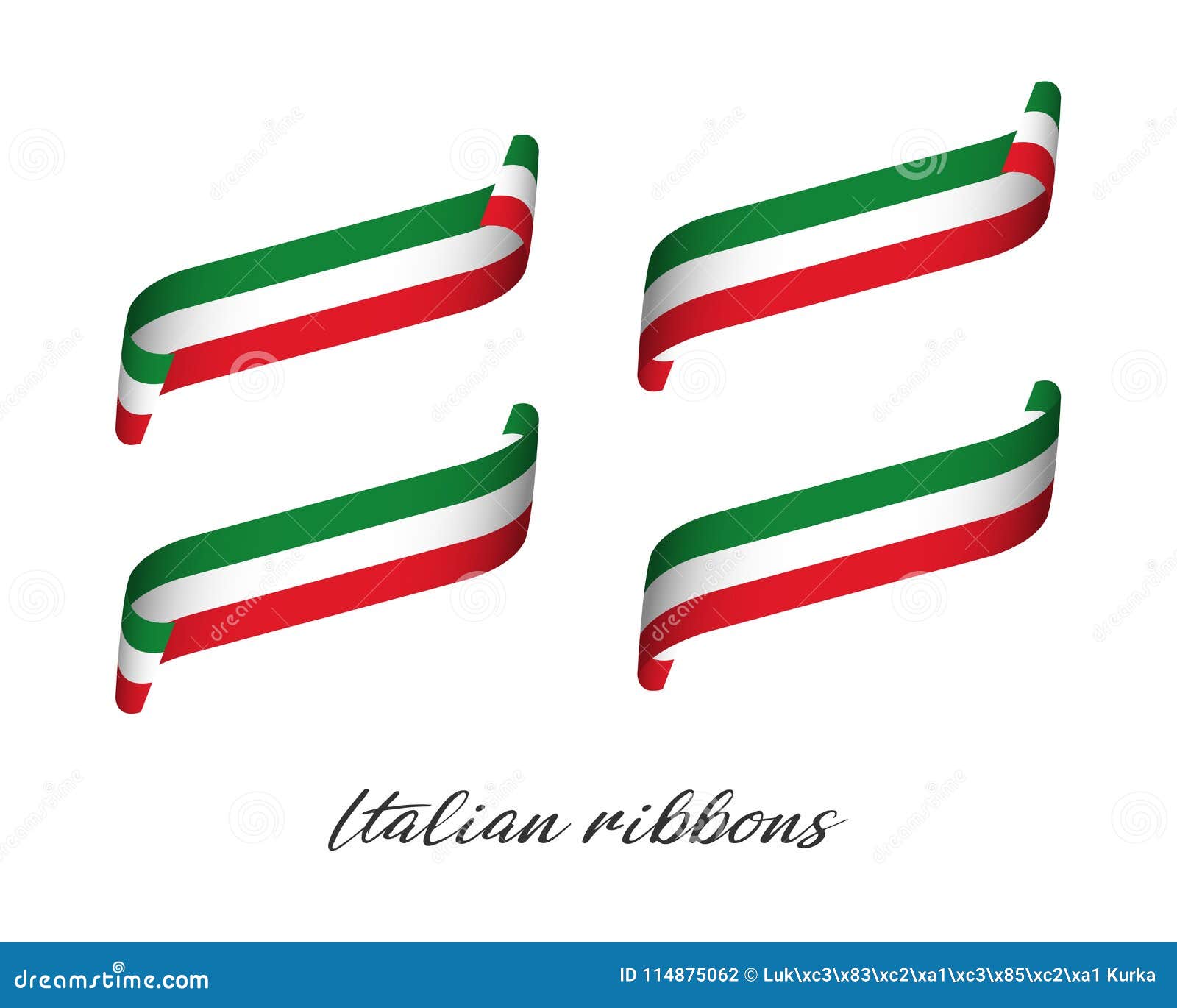 Set of Four Modern Colored Vector Ribbons with Italian Tricolor Stock  Vector - Illustration of isolated, nation: 114875062