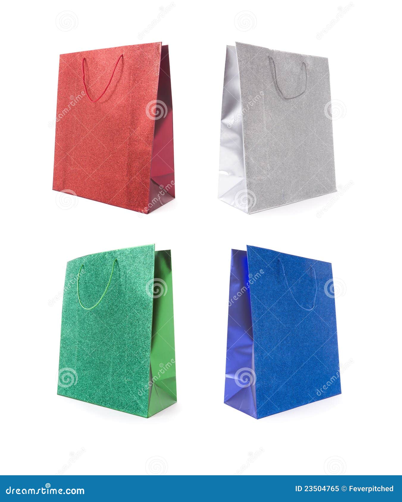 Set of Four Multicolored Glitter Gift Bags Stock Image Image of anniversary, holidays 23504765