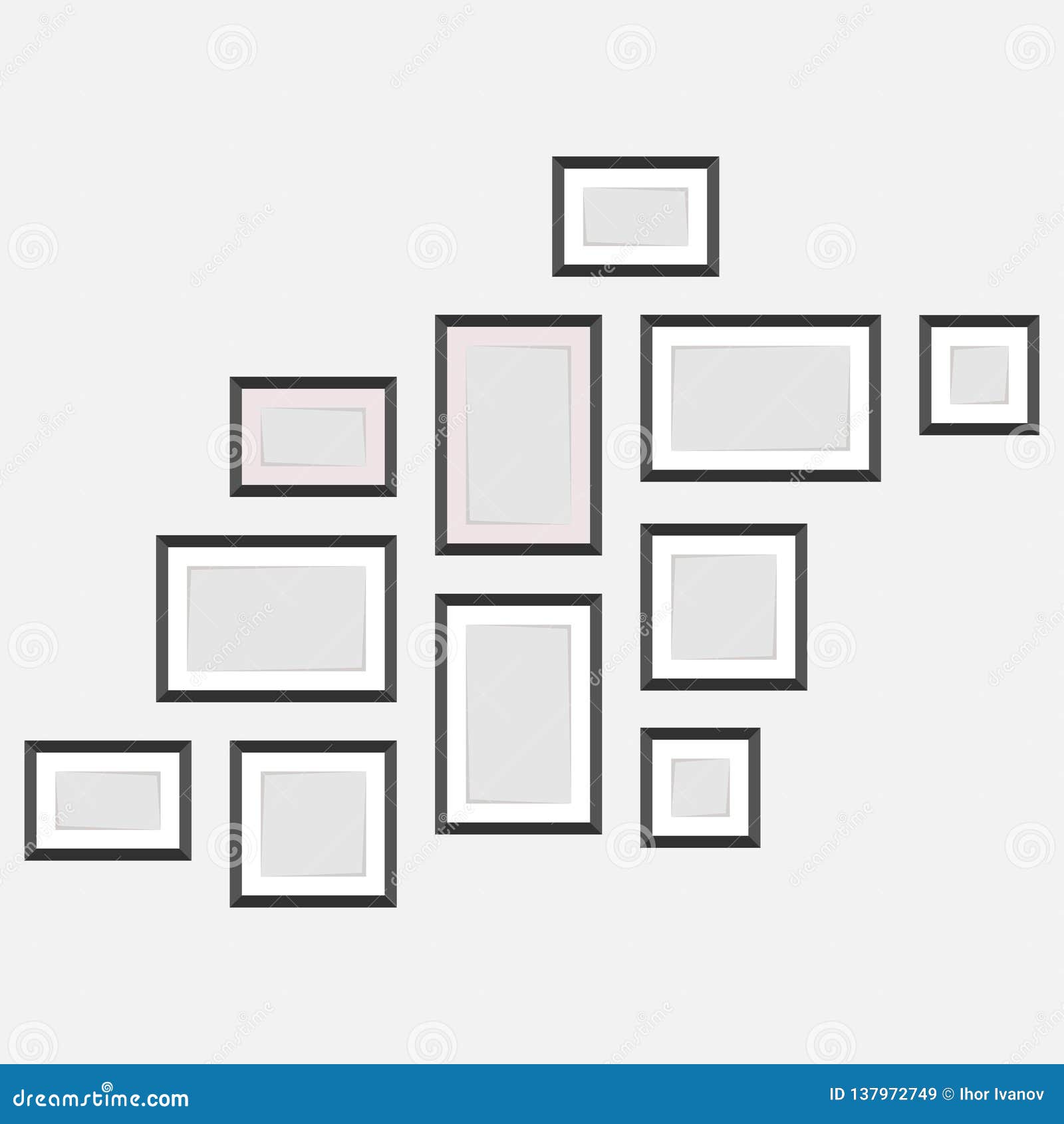 set of frames on the wall family tree of photos empty empty family tree
