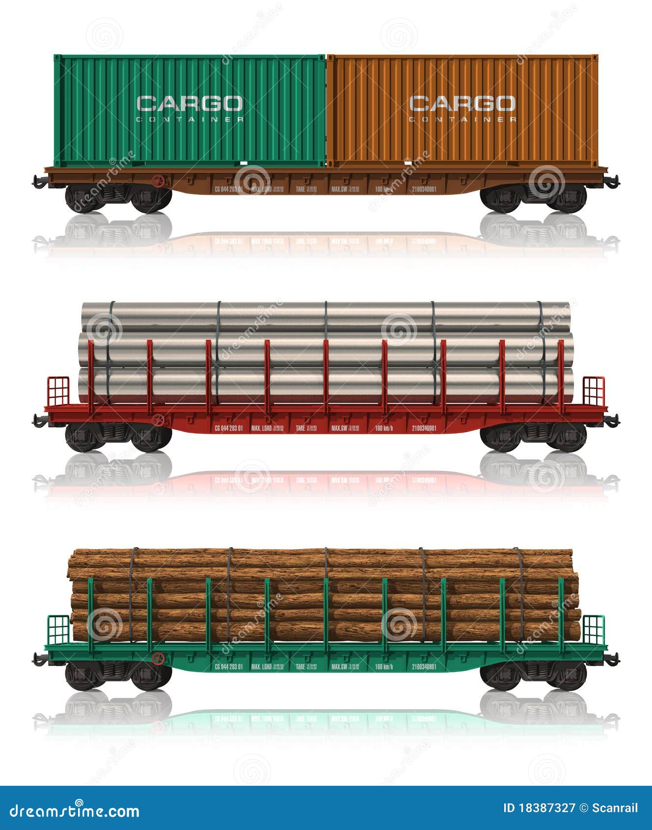 Set of Freight Railroad Cars Stock Illustration Illustration of