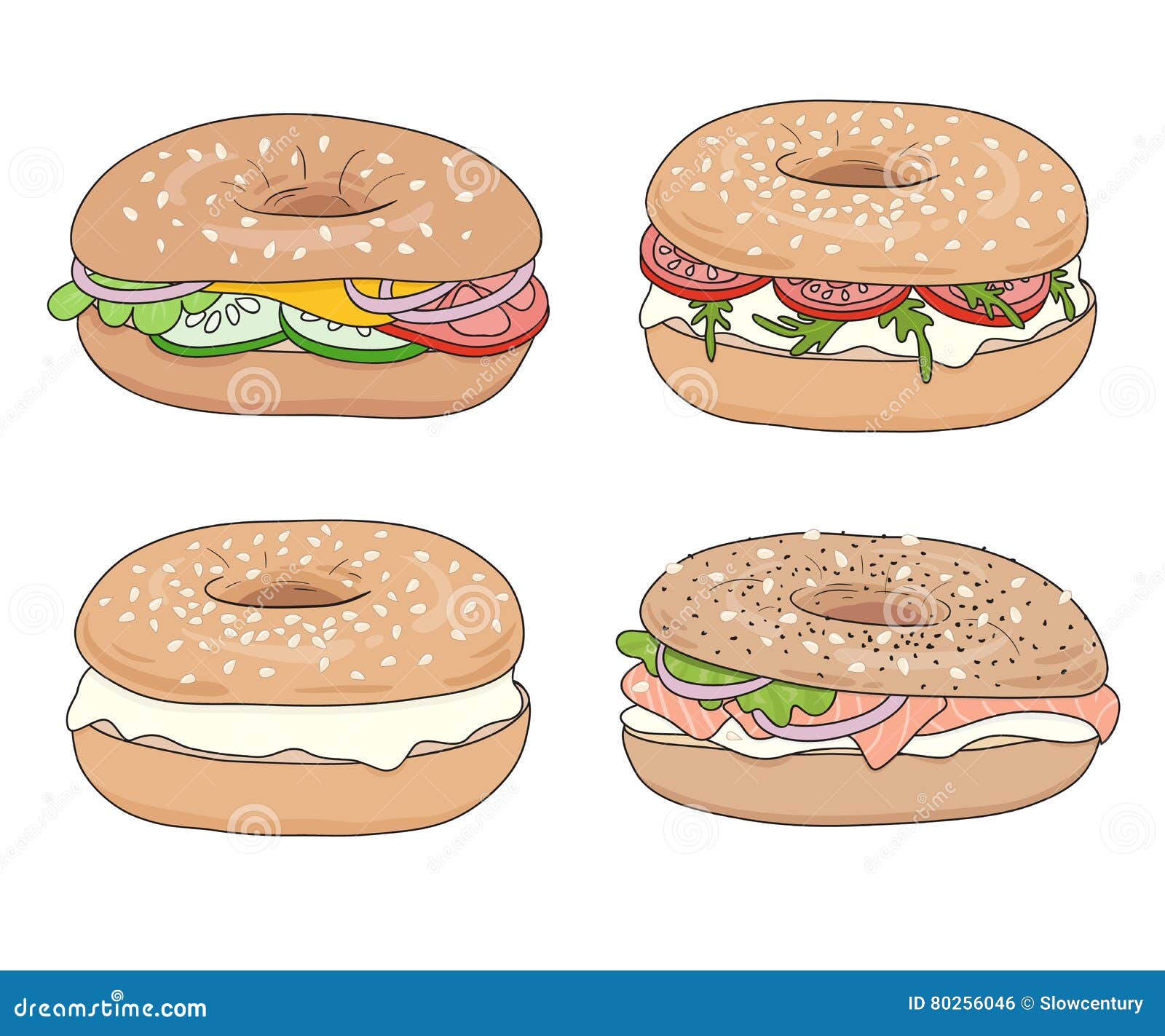 Bagel Stock Illustrations 10 202 Bagel Stock Illustrations Vectors Clipart Dreamstime