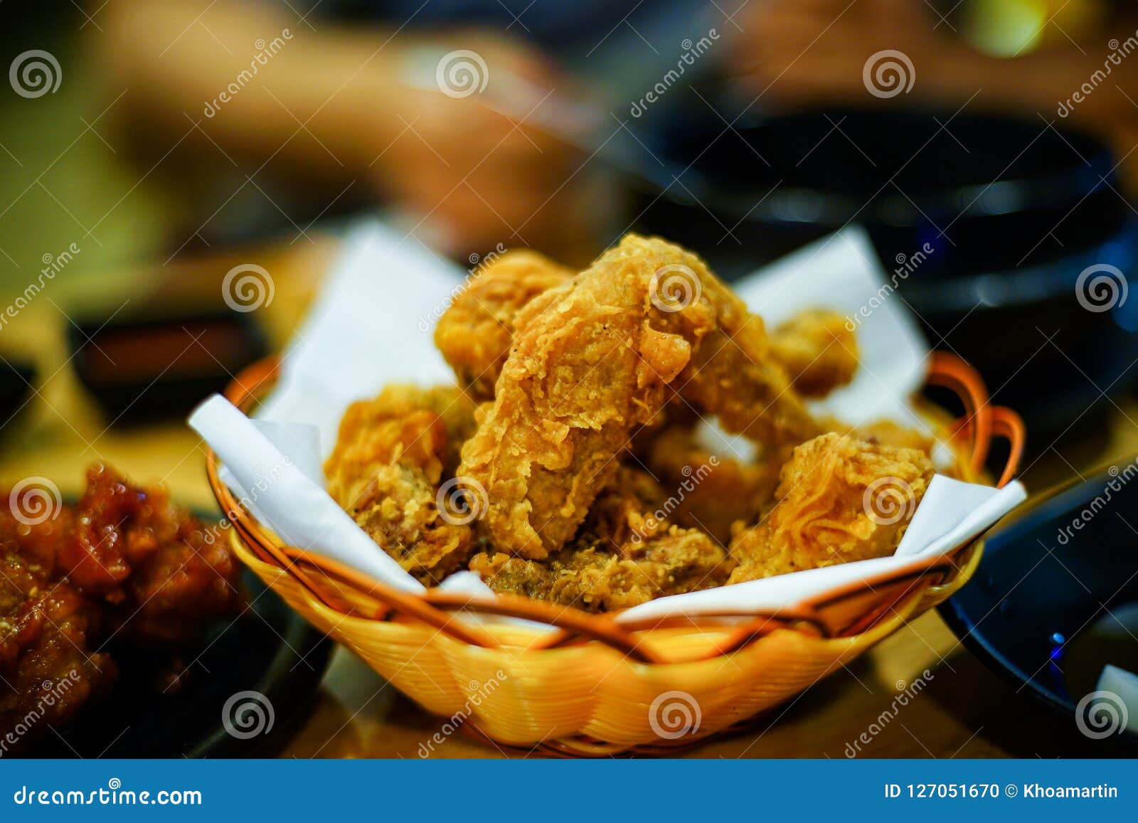 Set of Fried Chickens in the Korean Restaurant Stock Photo Image of