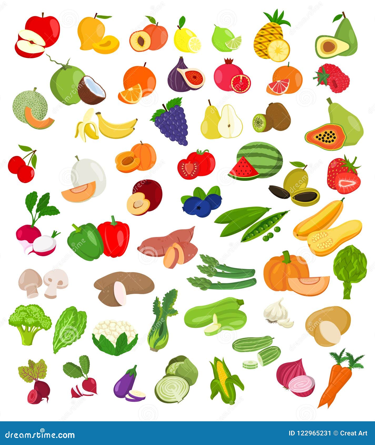 set of fruit and vegetables ..fruit and vegetable icons