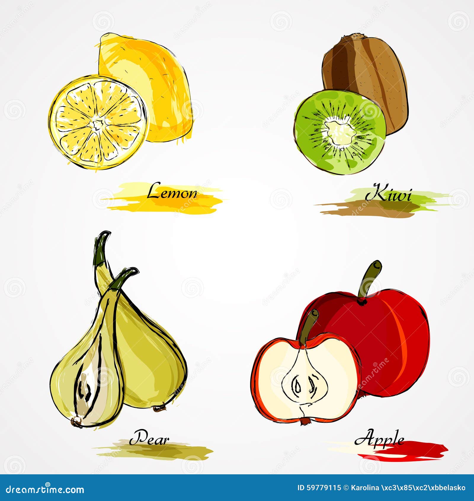 https://thumbs.dreamstime.com/z/set-fruits-hand-drawn-vector-ripe-whole-slice-lemon-kiwi-pear-apple-light-background-59779115.jpg