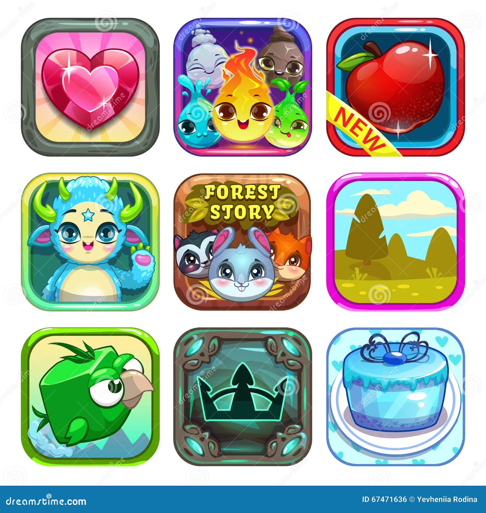 Set Of Funny Cool App Store Game Icons Stock Vector Set Of Funny Cool App Store Game Icons Stock Vector