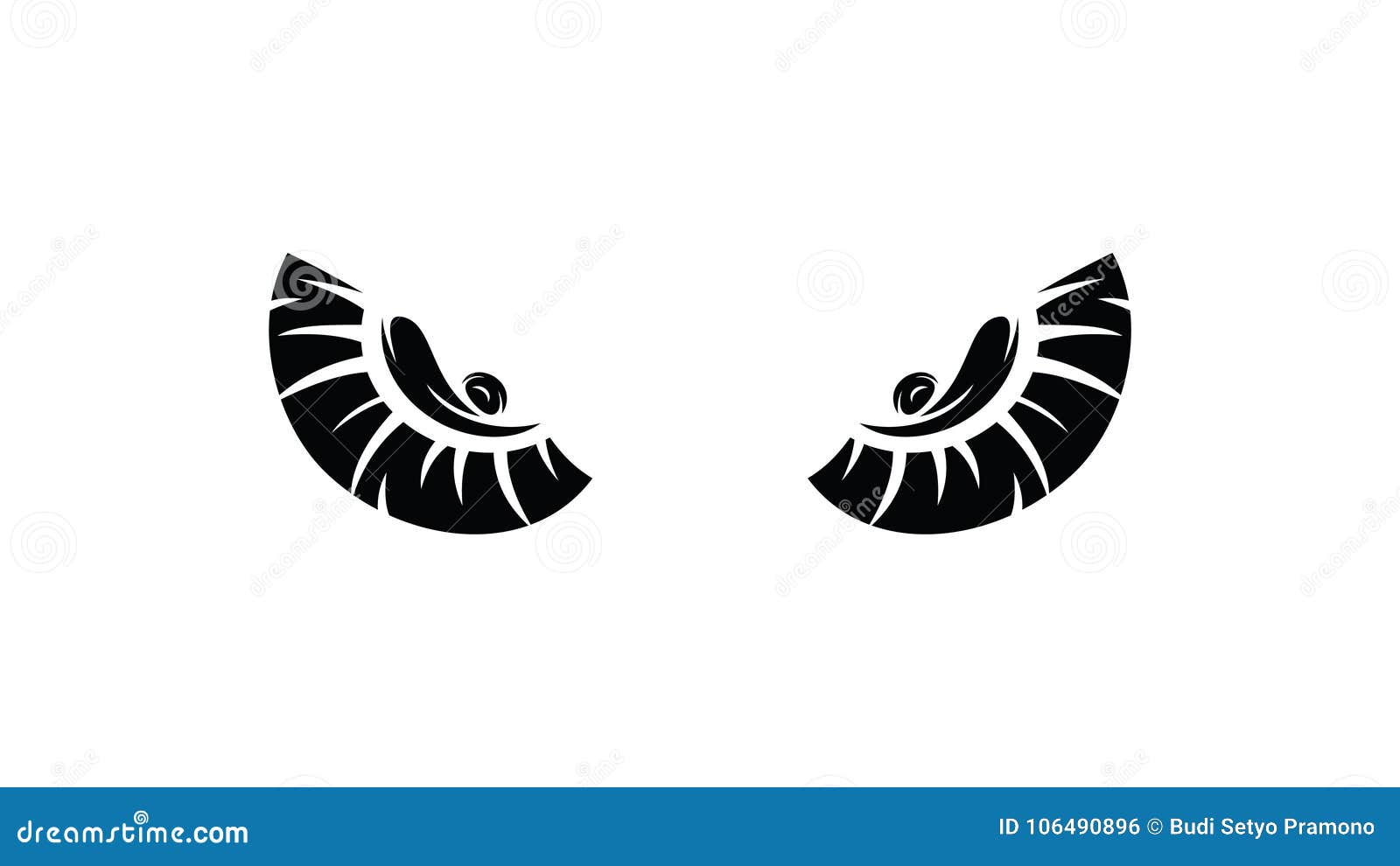 Set of Funny, Tribal, and Evil Eyes in the Dark Simple Vector